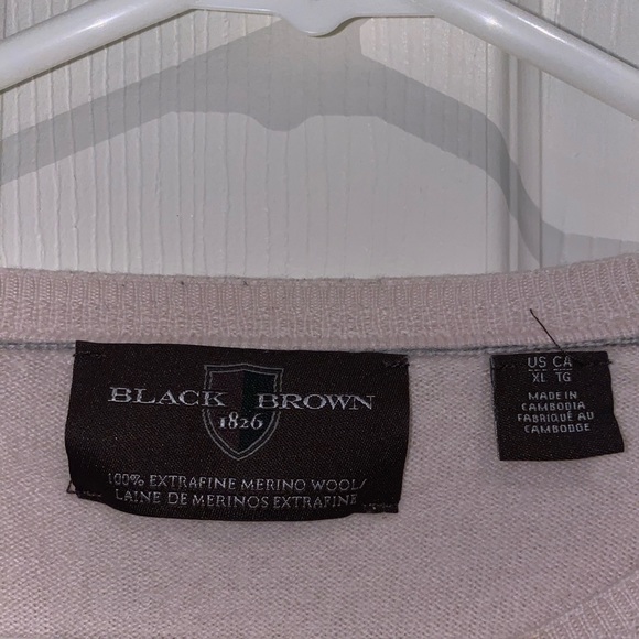 BLACK BROWN 1826 100% MERINO WOOL CREW NECK SWEATER XL - Picture 4 of 5